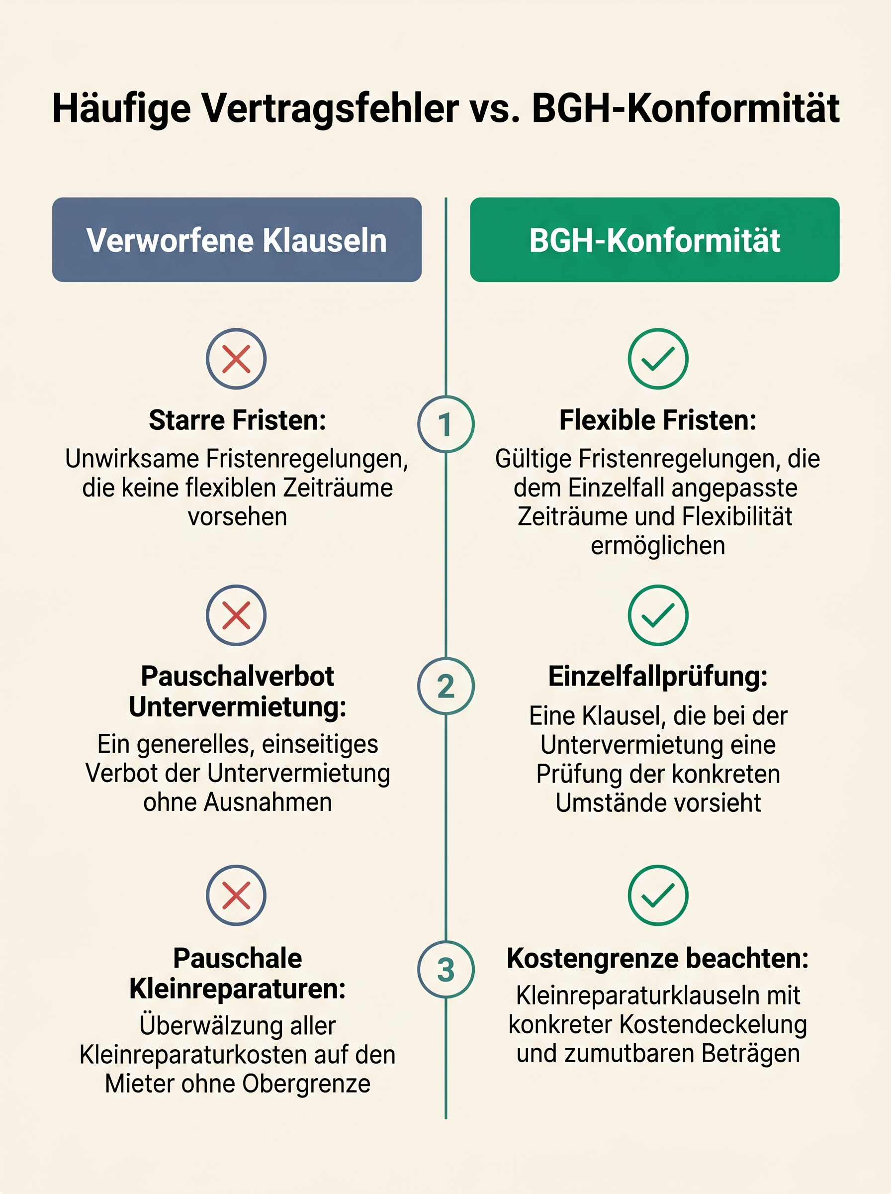 Häufige Vertragsfehler vs. BGH-Konformität