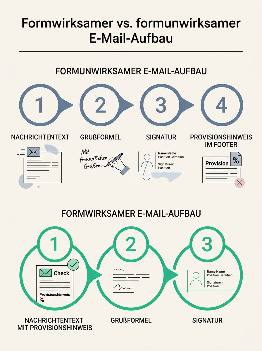 Formwirksamer vs. formunwirksamer E-Mail-Aufbau
