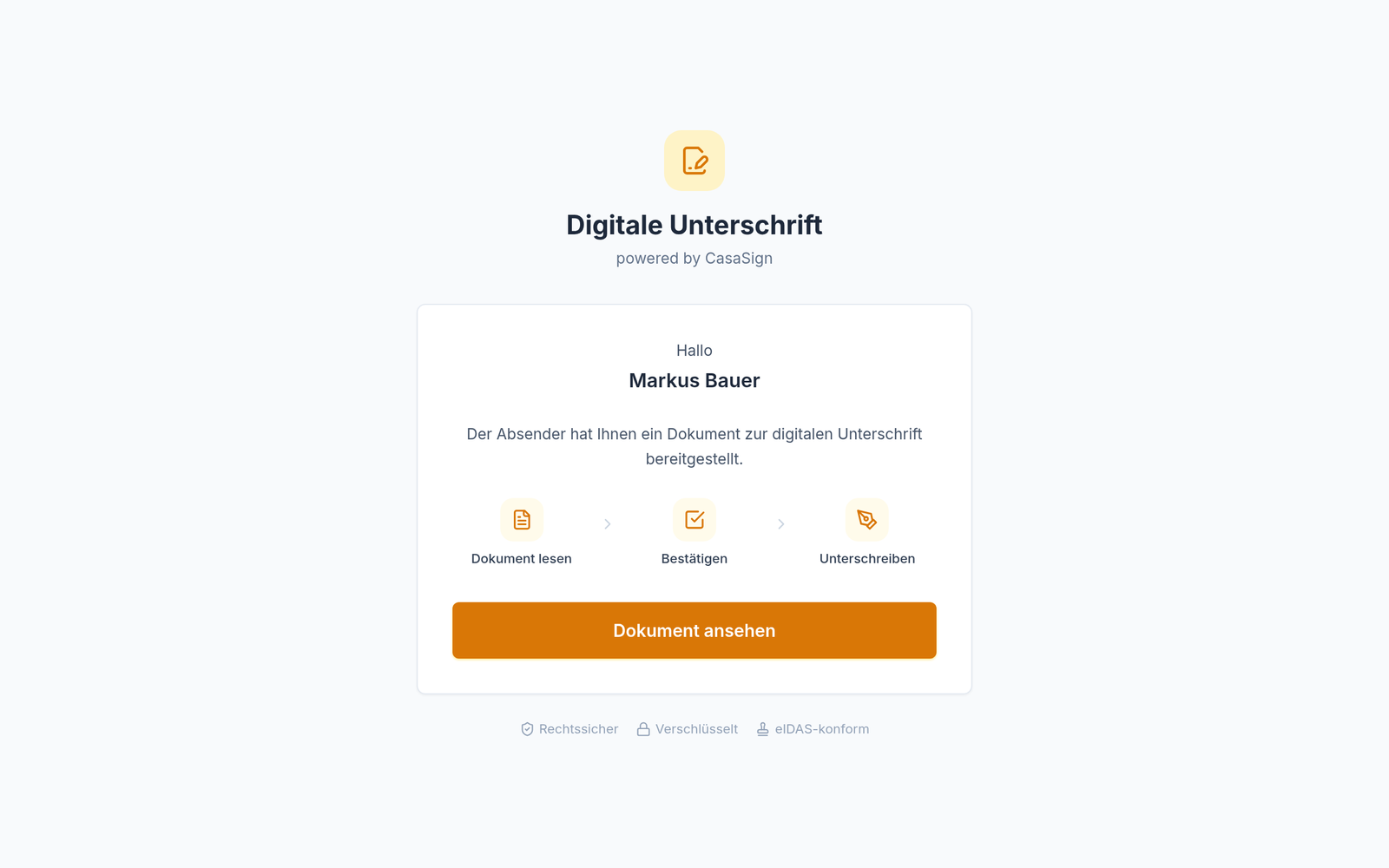 signcasa: WG-Mietvertrag digital unterschreiben — jeder Mitbewohner signiert einzeln per E-Mail-Link im Browser